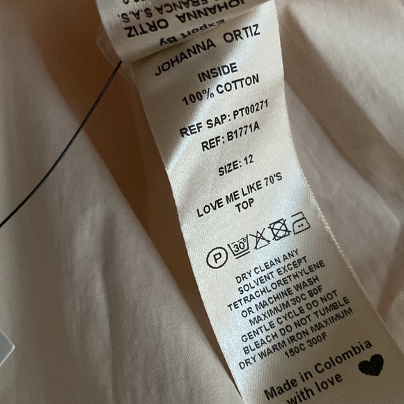 Johanna Ortiz Love Me Like 70s Top Ecru SZ 12 - Picture 6 of 6